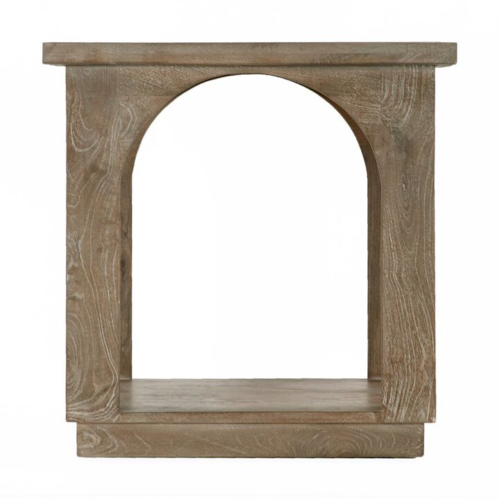 Alex Hamilton Archie Solid Wood End Table in North Creek Brown