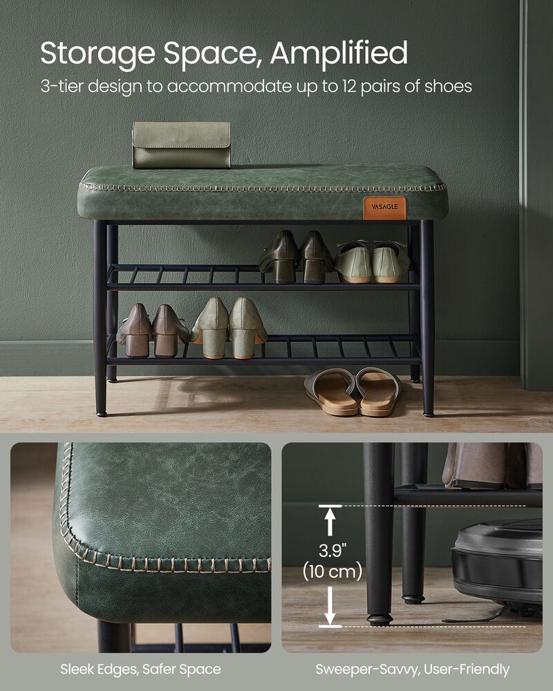 Shoe Bench with Metal Shelves: Stylish and Functional Storage for Organized Entryways image number 7