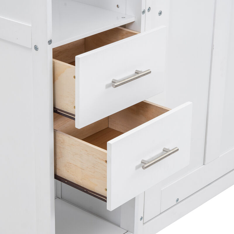 Merax Murphy Bed with Lockers and Wardrobes