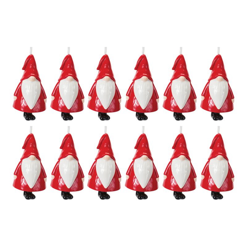 Ceramic Gnome Bell Ornament (Set of 12)