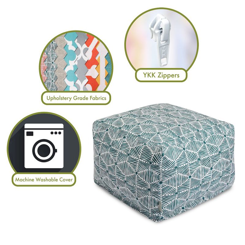 Majestic Home Goods Ottoman Pouf Charlie Emerald