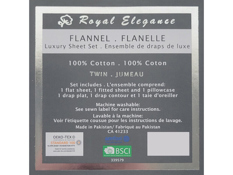 Cotton House - Flannel Sheet Set, 100% Mercerized Cotton