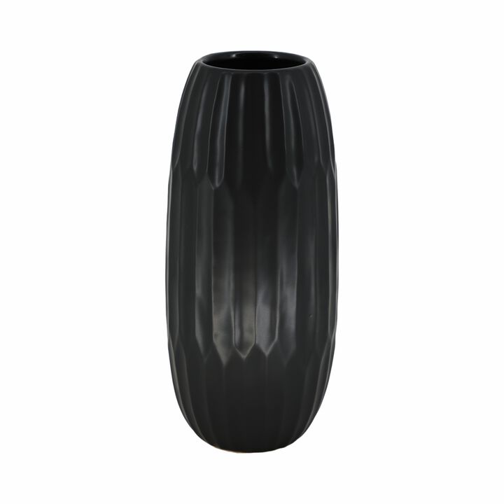 Ceramic 16" Vase, Black