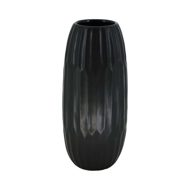 Ceramic 16" Vase, Black image number 0