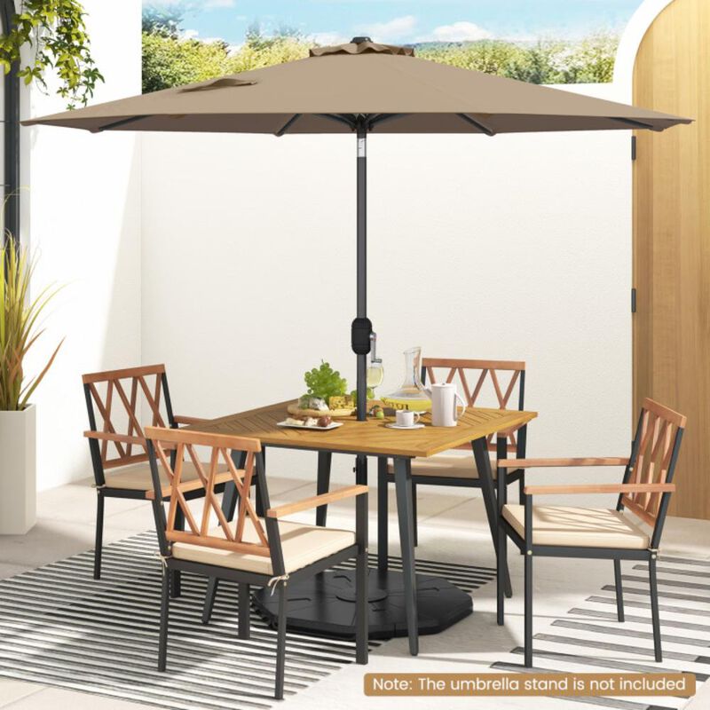 Hivvago Outdoor Market Patio Table Umbrella Push Button Tilt Crank Lift