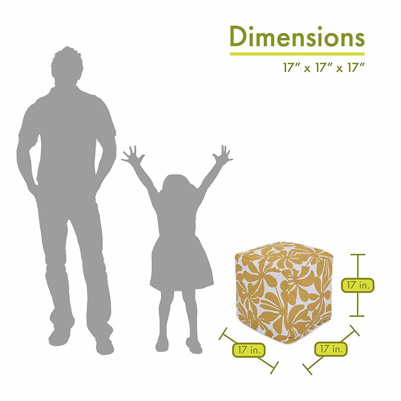 Majestic Home Goods Cube Pouf Plantation Yellow