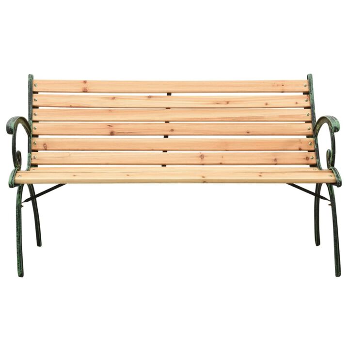 vidaXL Garden Bench 48.4" Cast Iron and Solid Firwood