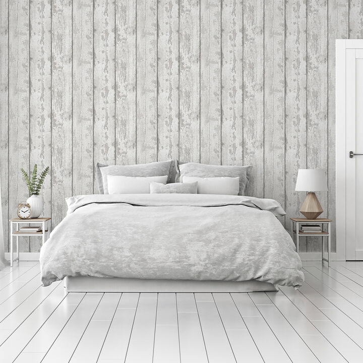 Ambrose Grey Wood Plank Wallpaper (Set of 2)