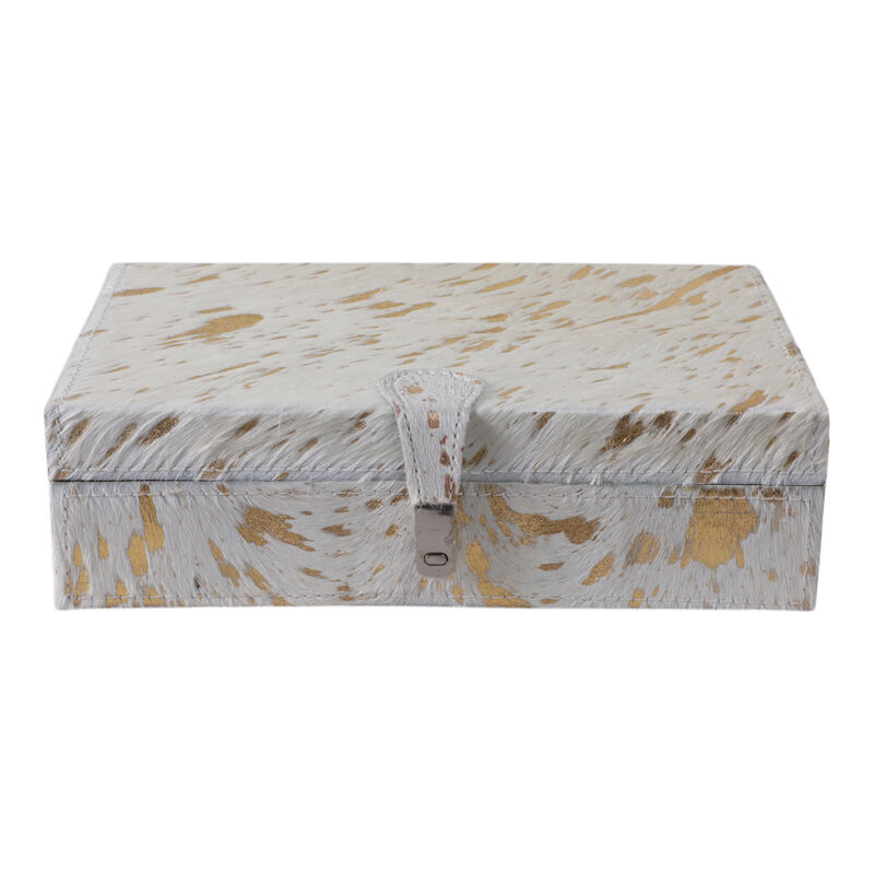 Hair On Hide Speckled Box, Tan image number 2