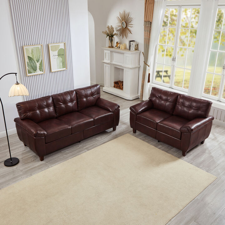 Hufe PU Leather 2 Pieces Sofa