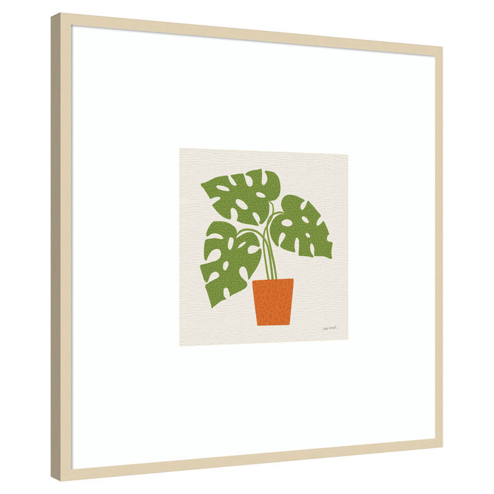 Potted Plants V by Cheryl Warrick Wood Framed Wall Art Print
