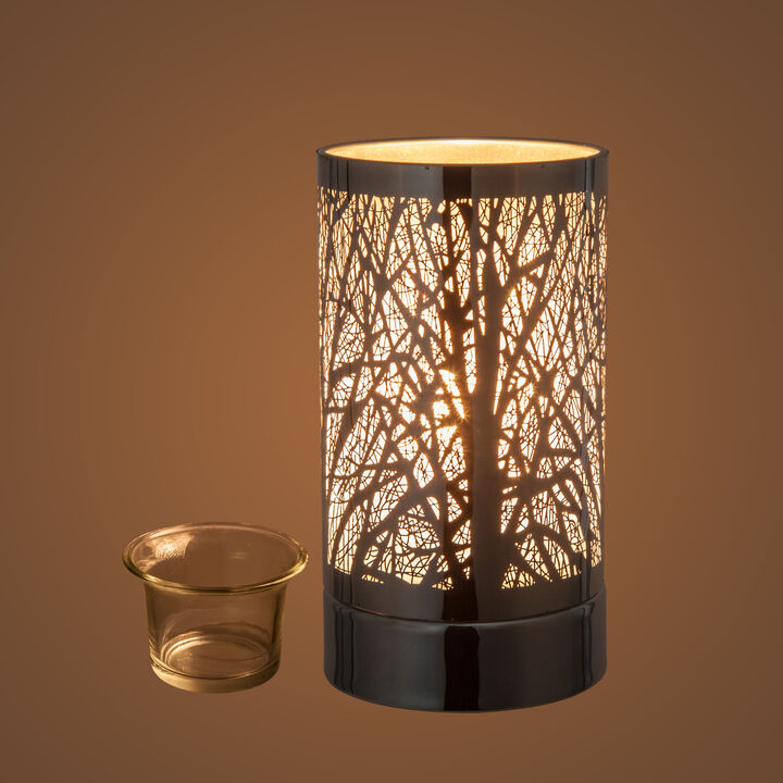 7" Touch lamp/Oil burner/Wax warmer - Silver Forest