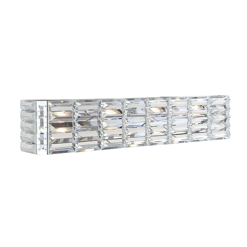 Evelyn Crystal Rectangle Ironcrystal Glam Modern LED Vanity Light