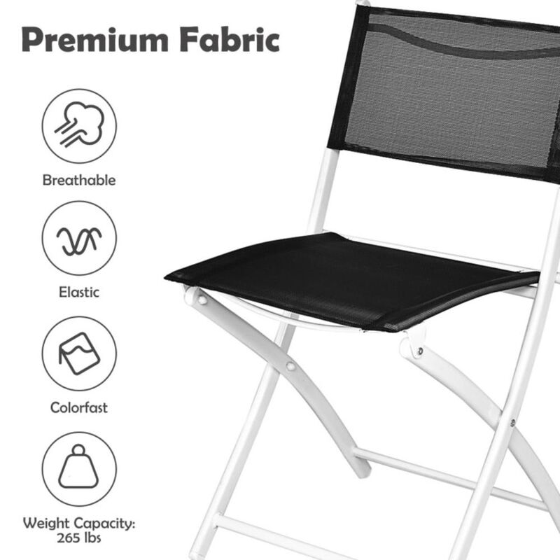 Hivvago 3 Pieces Patio Folding Bistro Set for Balcony or Outdoor Space