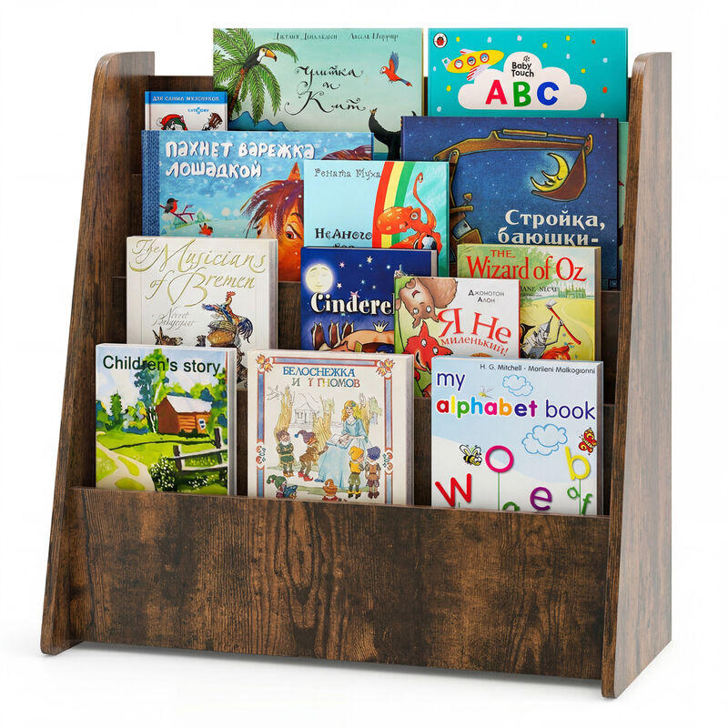Kids 4 Tier Bookshelf with Spacious Compartments for Bedroom and Playroom image number 7