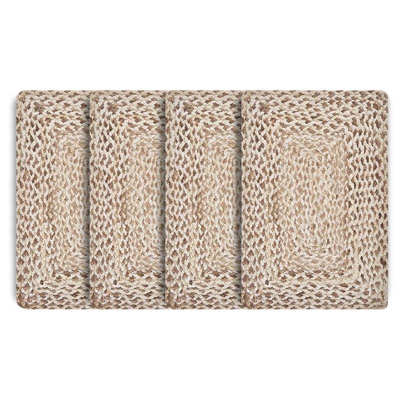HomeRoots 15" Set of Four Ivory And Natural Jute Square Placemats image number 0