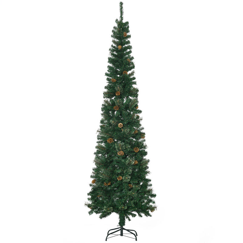 BreeBe 7.5FT Artificial Christmas Tree with Metal Base and Realistic Branches image number 0