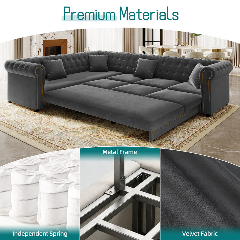 Bomswe 115.3" L-Shaped Sleeper Sofa image number 7