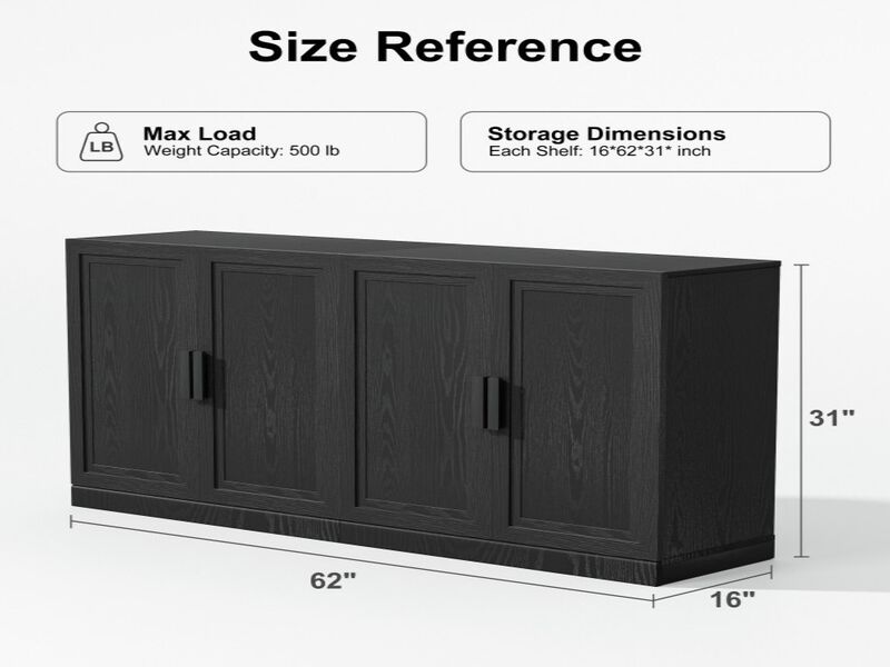 2-Piece Modern Minimalist Wood Grain Edge Cabinet, Multifunctional Storage with 3-Layer Shelves
