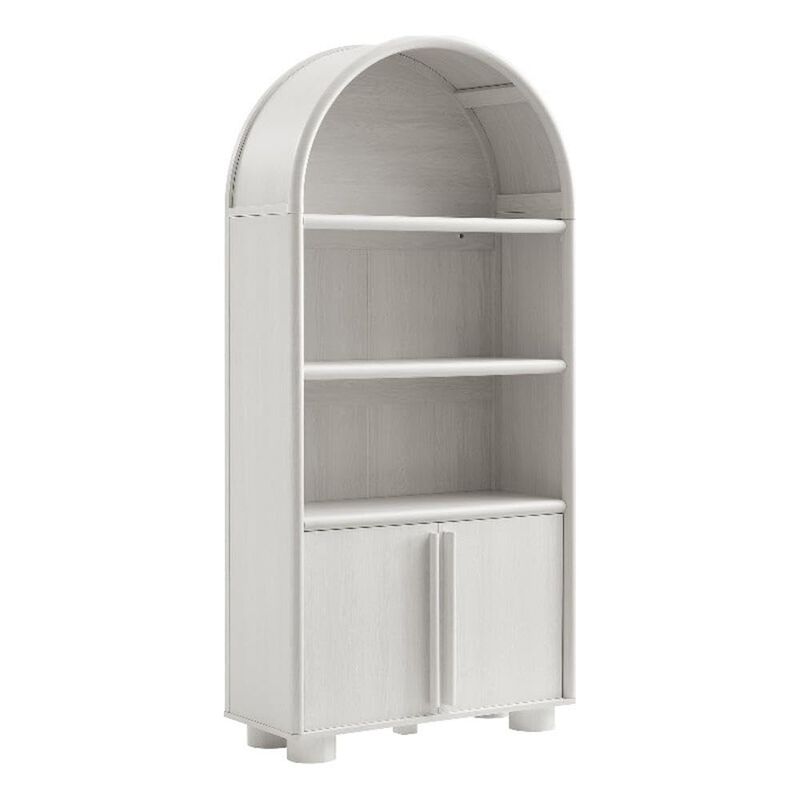 Modway Bellamy 79 Inch Tall Arched Bookcase with Storage in Ash &ndash; Arched Cabinet Bookshelf Bookcase with Open Display Shelves image number 0