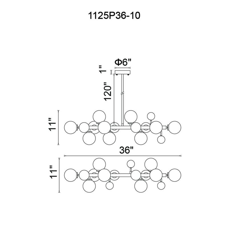CWI Lighting Element 10 Light Chandelier With Polished Nickel Finish
