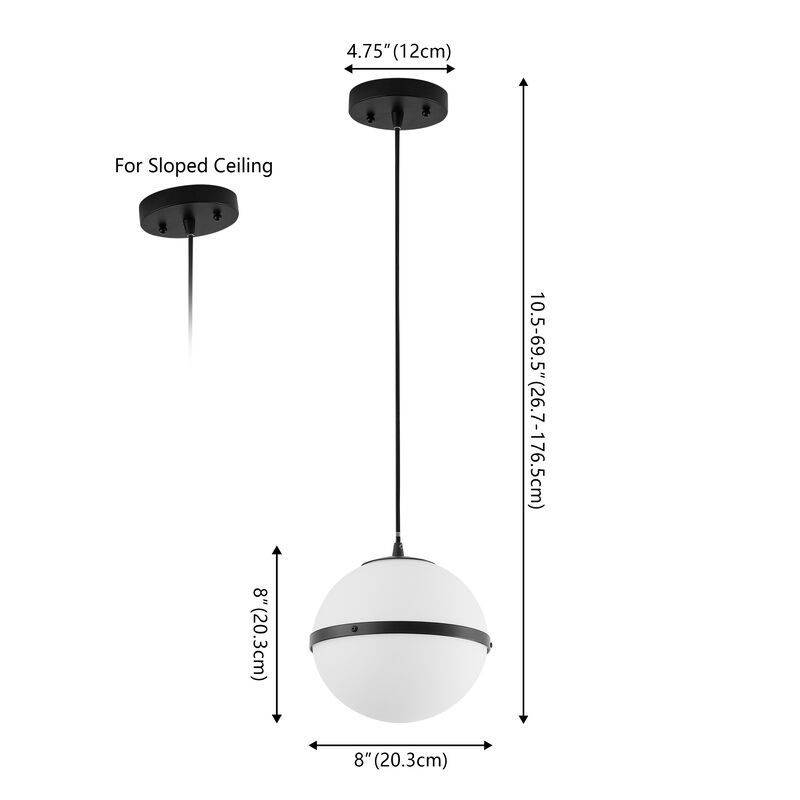 Porter 8" Modern Minimalist Globe LED Pendant Light