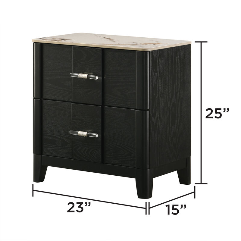 Wynavere Porcelain-Top 2-Drawer Nightstand image number 3