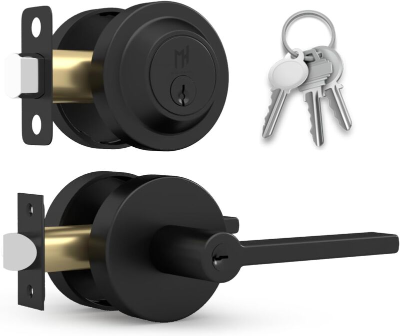 Mega Handles | Ralph Lever and Deadbolt Entry Combo | Polished Chrome