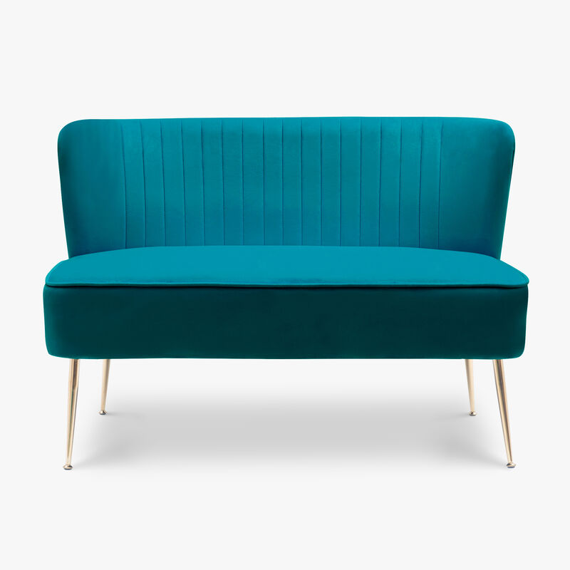 WestinTrends Mid Century Modern Tufted Velvet Loveseat Sofa and Chair Set