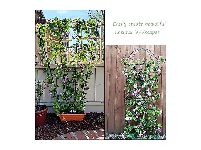 2 Pack Artificial Vines Silk Morning Glory Outdoor 15 Ft Hanging Plants Garland image number 2