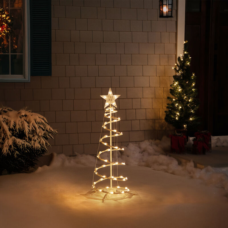 3ft Lighted Spiral Cone Tree Outdoor Christmas Decoration  Clear Lights image number 2