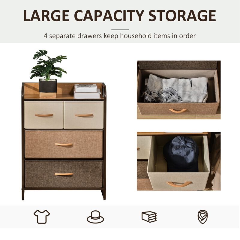 Hivvago 4-Drawer Storage Dresser with Steel Frame Organizer image number 4