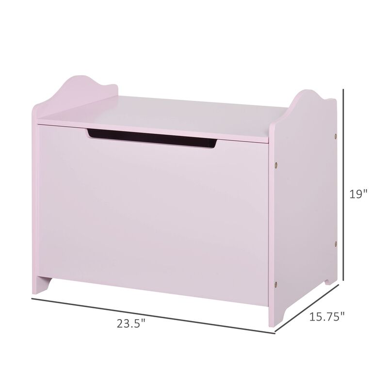 Kids Wooden Toy Box Storage Organizer Chest with Safety Hinge for Toddlers Boys Girls Age 3 Years old + image number 3