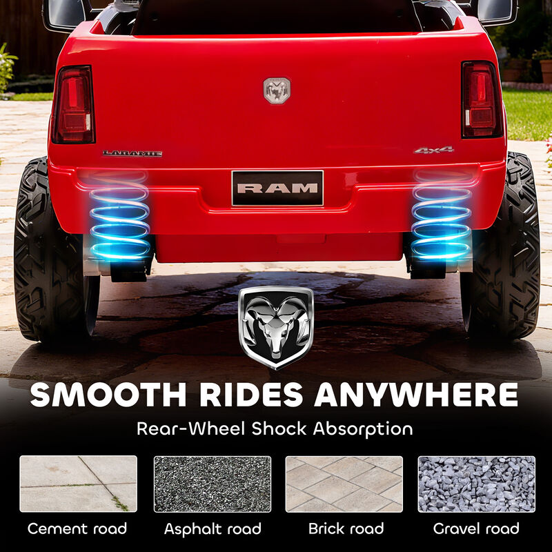 BreeBe 12V Kids Ride on Car, Licensed Dodge RAM 3500 Ride on Toys with Dual Motors, Remote Control image number 7