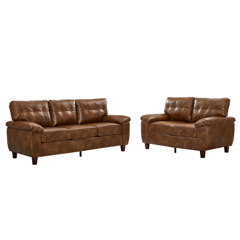 Hufe PU Leather 2 Pieces Sofa image number 0