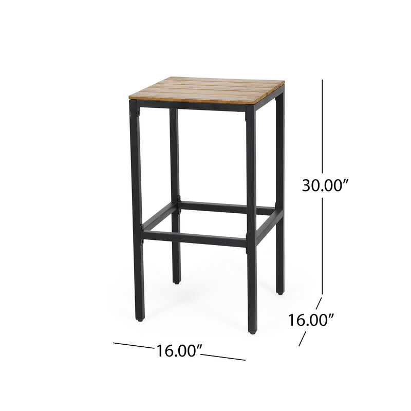 Merax Noe Outdoor Industrial Acacia Wood Bar Stools (Set of 2)