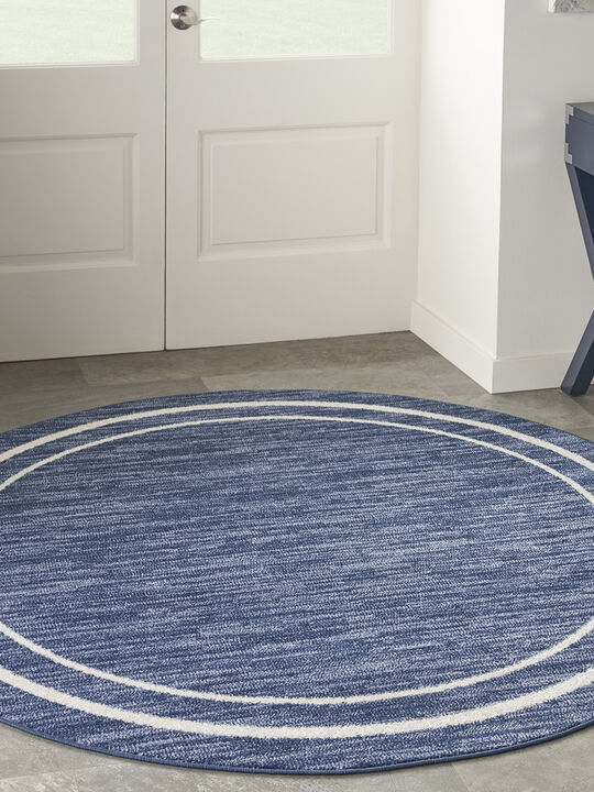 Nourison Essentials NRE02 Navy/Ivory 4' x Round Rug