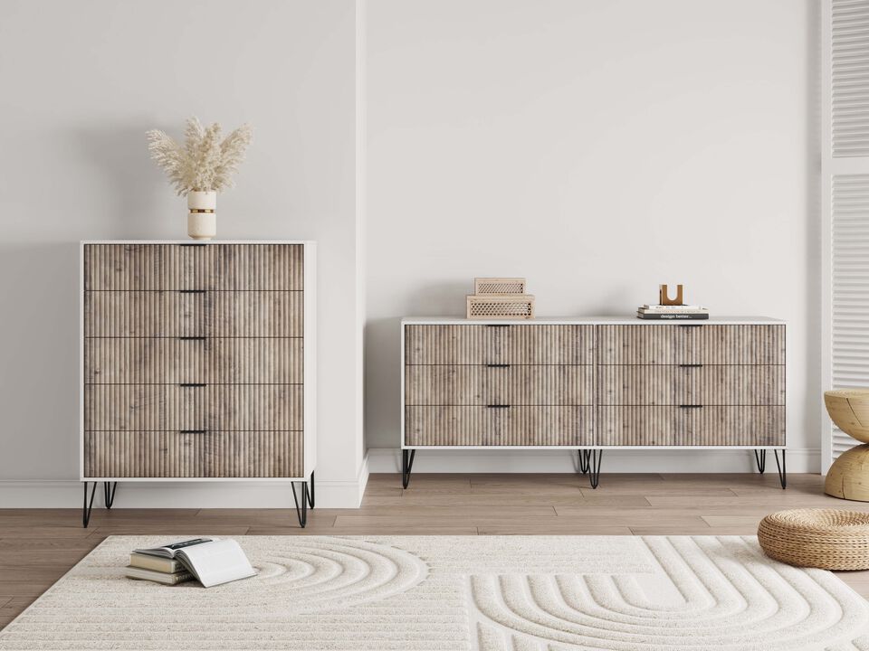 Dumbo Bedroom Set in White and Gray