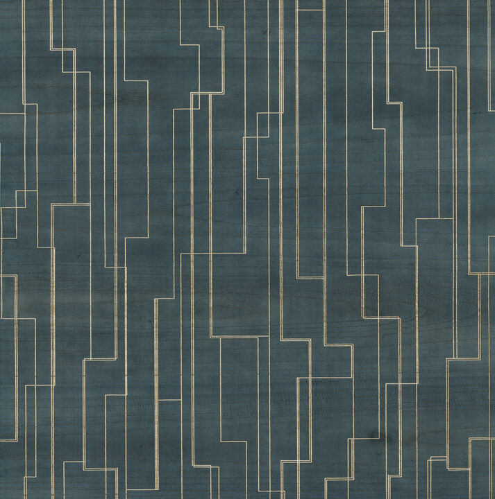 Inlay Line Peacock Wallpaper