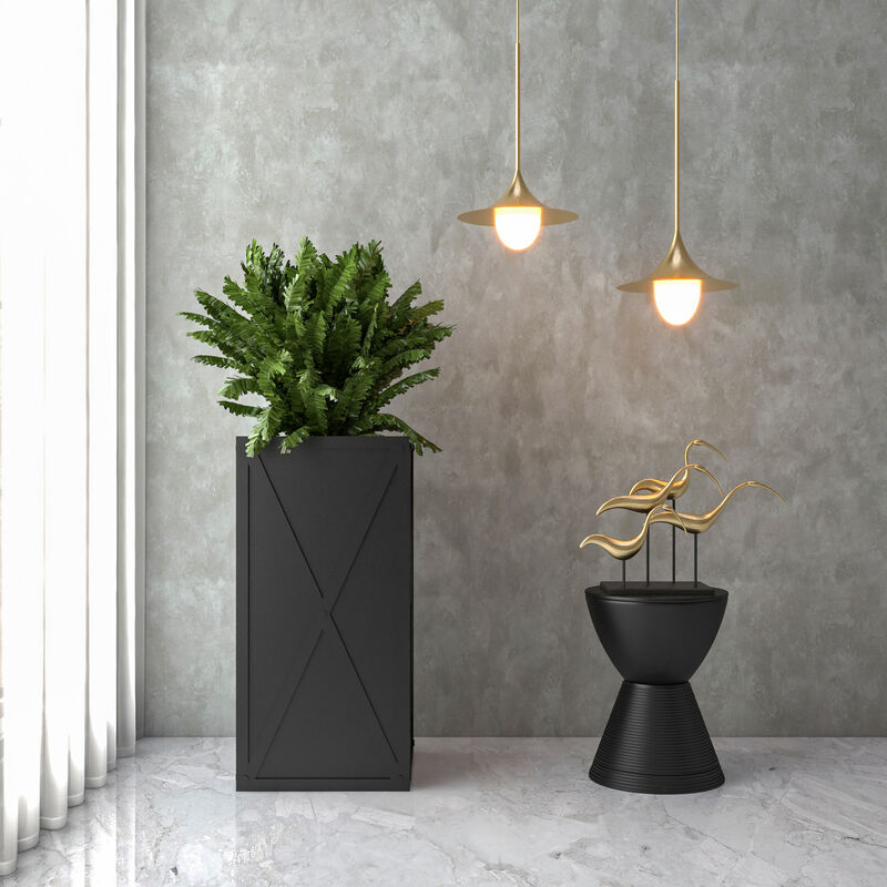 LeisureMod Papyrus Series Rectangle Fiberstone and MgO Clay Planter