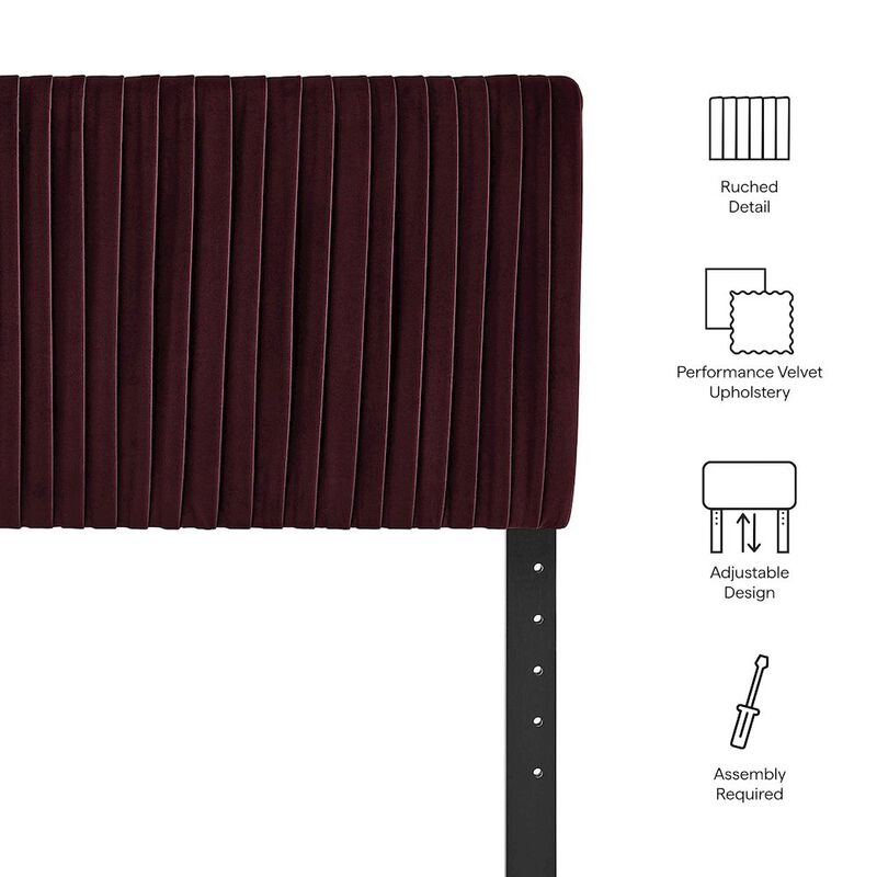 Eloise Stain-Resistant Performance Velvet Full Headboard image number 1