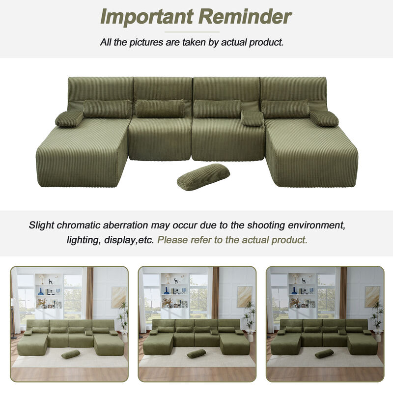 Oversized Deep-Seat Sectional Sofa image number 4