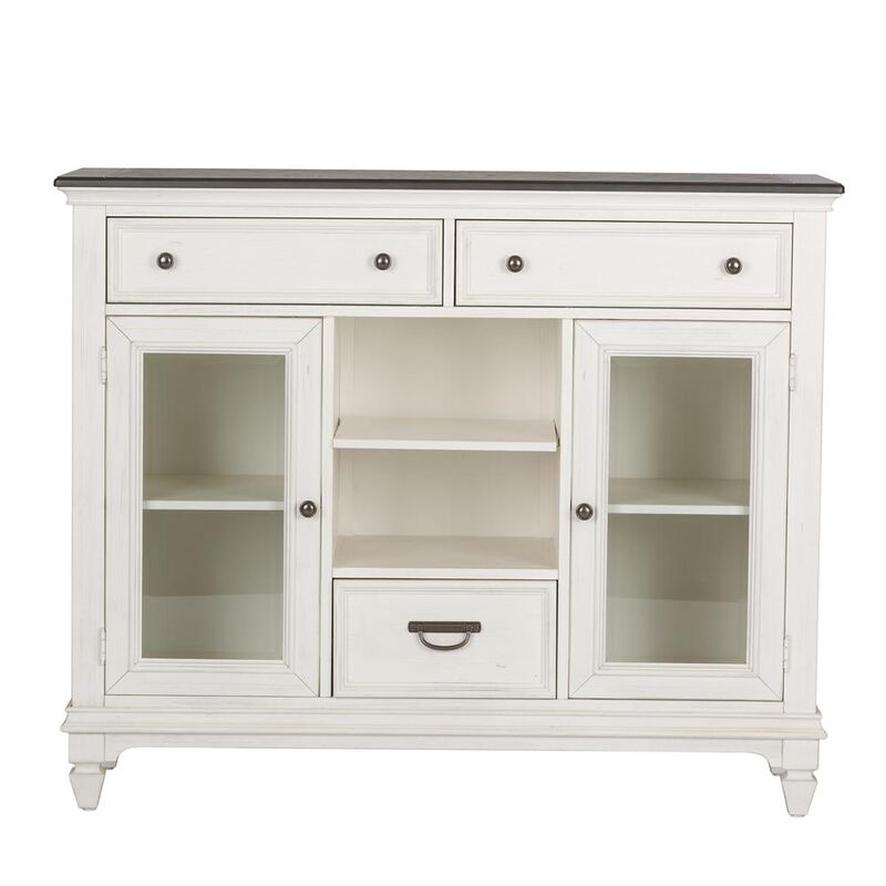 Liberty Furniture Allyson Park Allyson Park Buffet in Wirebrushed White w/ Charcoal Top image number 2