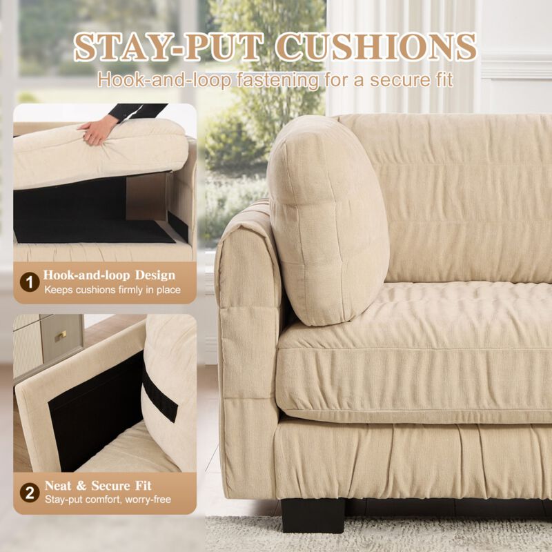 Fukwis Chenille Ruched Modular Sectional Sofa image number 2