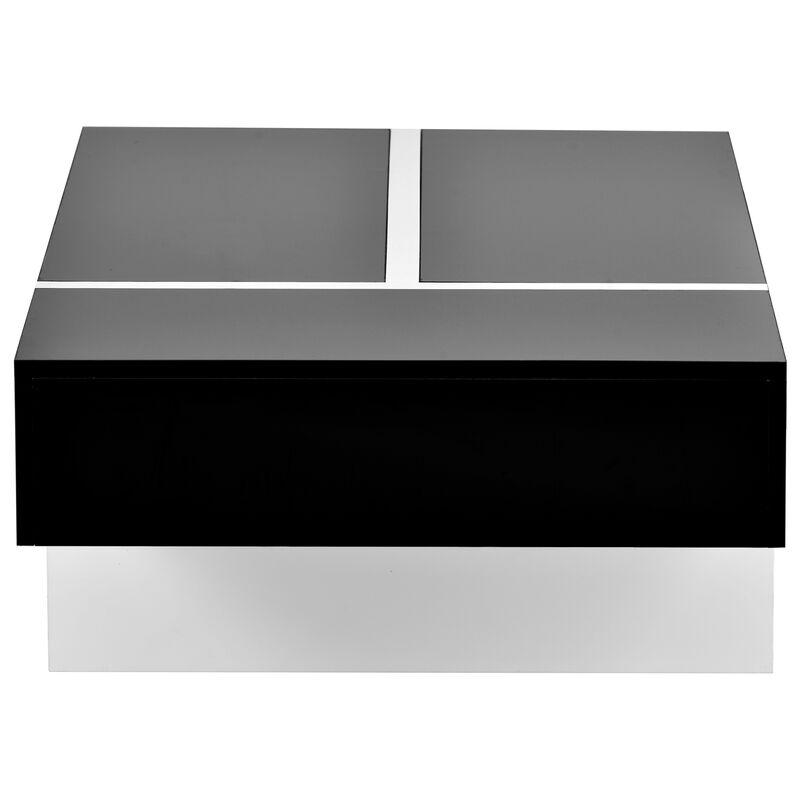 Modern High Gloss Coffee Table, Contemporary Rectangle Design for Sofa or Upholstered Chairs