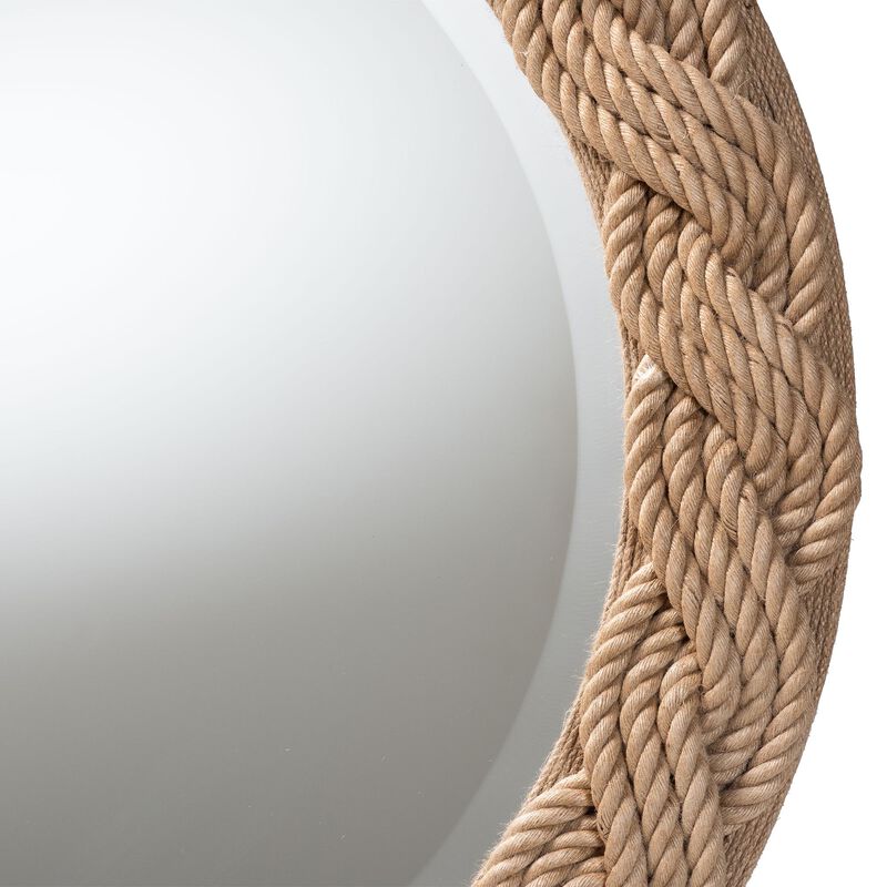 bali & pari Romana Braided Rope Mirror &ndash; Coastal Mirror with Woven Jute Accents for Farmhouse, Boho Wall Decor, Beach House