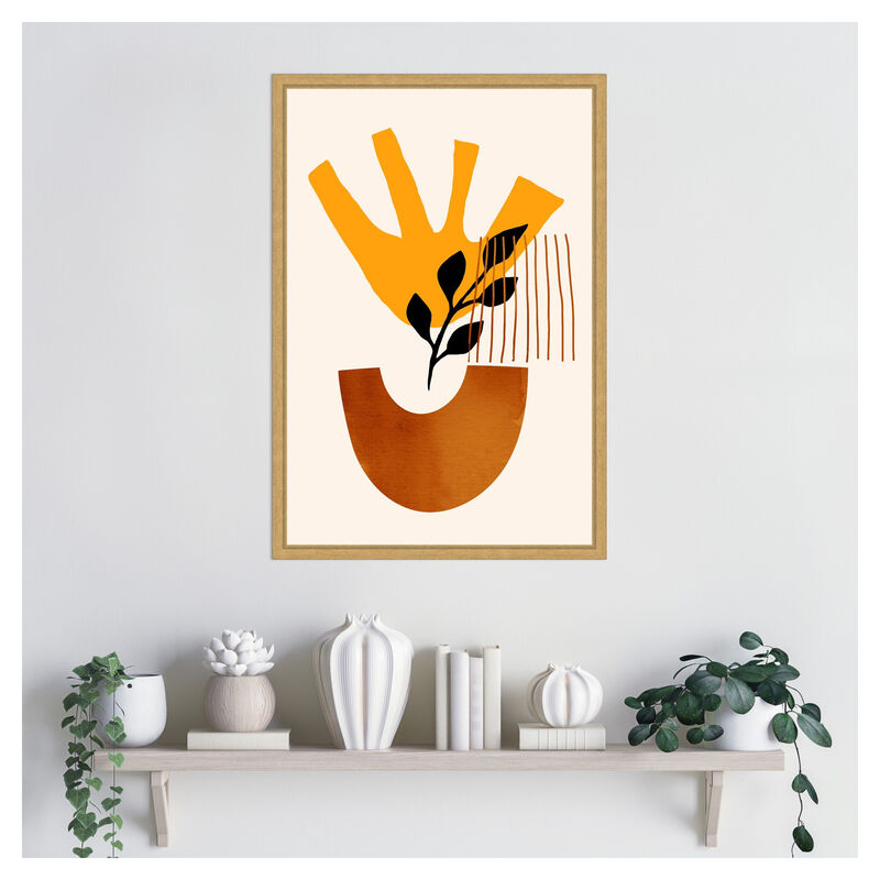 Sunshine Flower No 5 by Eins Kubistika Framed Canvas Wall Art