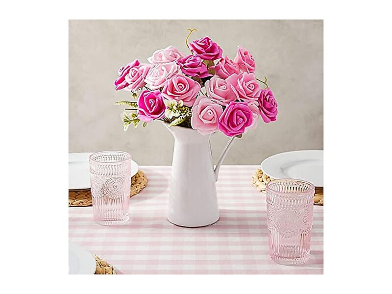 Artificial Flowers Foam Rose Heads 3 X 1 Inch Mixed Pink Shades 100 Pack Roses image number 1