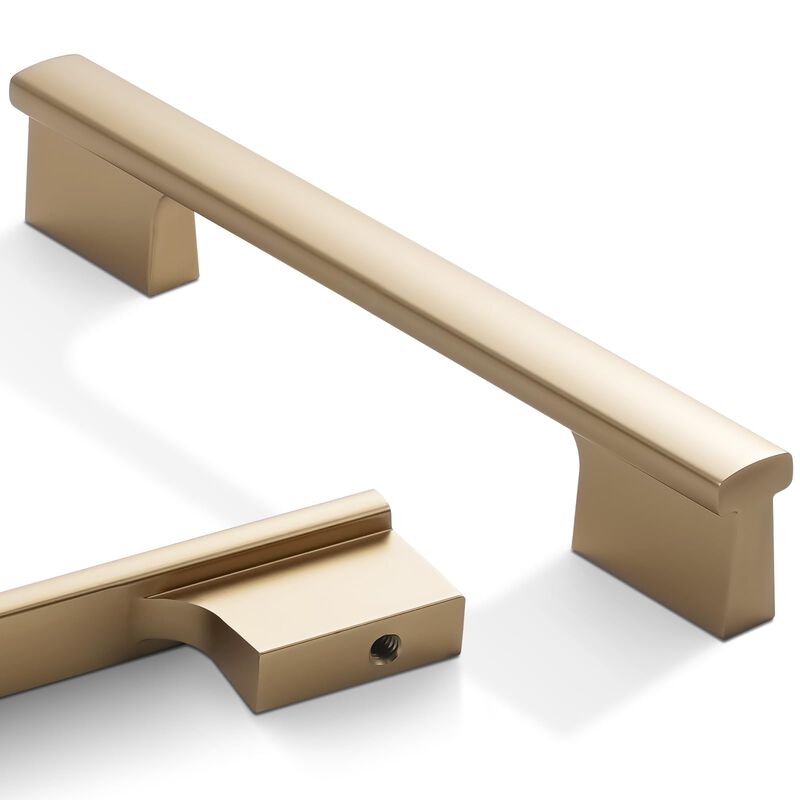 Amasideca 10 Pack Champagne Copper Pulls 5 Inch Hole Centers Kitchen Cabinet Handles Champagne Drawer Pulls Cabinet Hardware