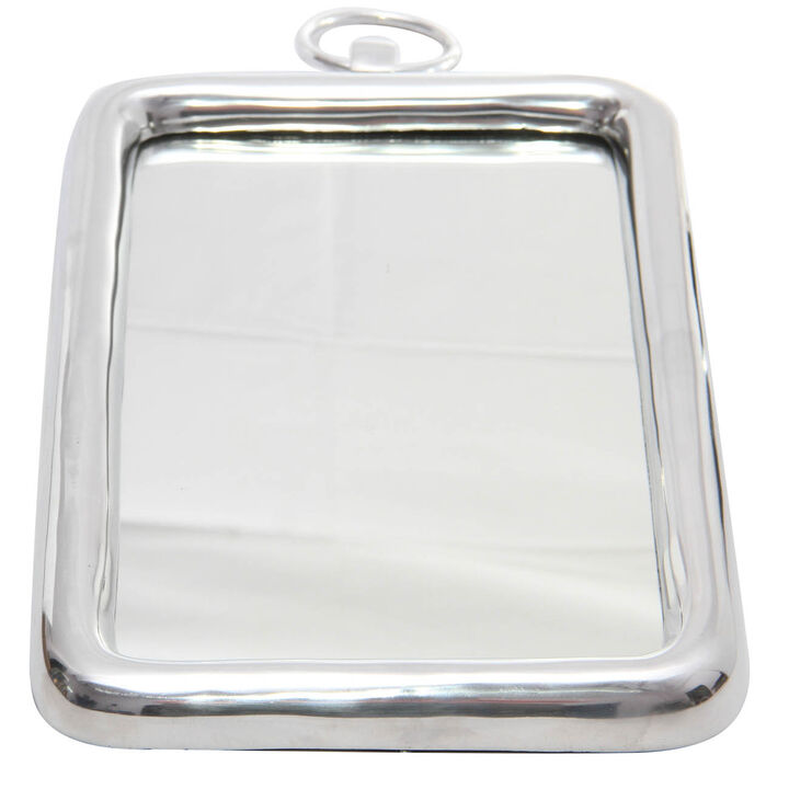 HomeRoots 18" Silver Aluminum Framed Accent Mirror